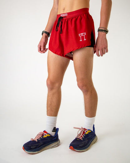 Men's Cardinal Red 2" DS Split Shorts
