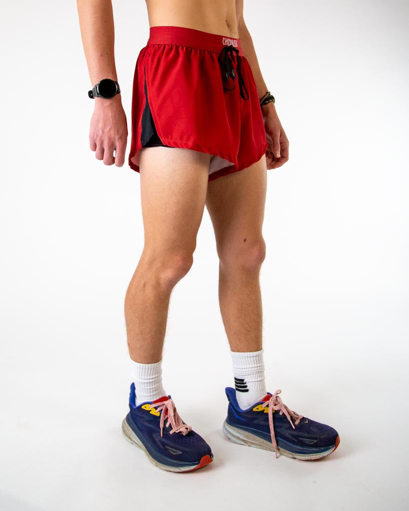 Men's Cardinal Red 2" DS Split Shorts