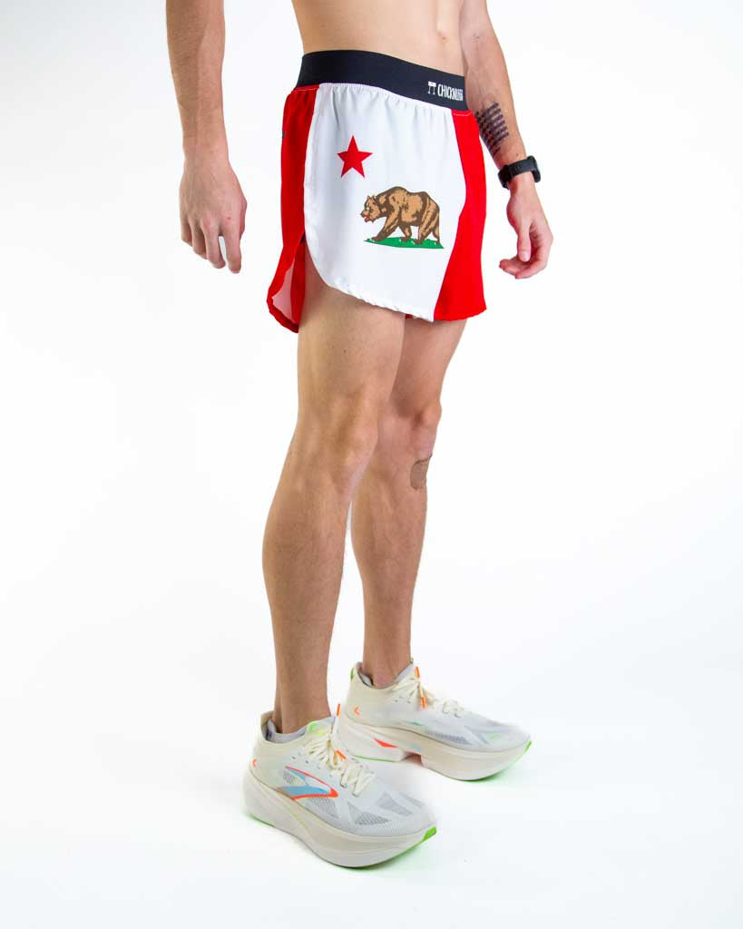 Men's California Flag 4" Half Split Shorts