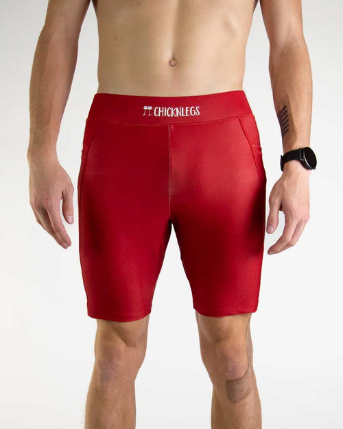 Men's Cardinal Red 8" Half Tights