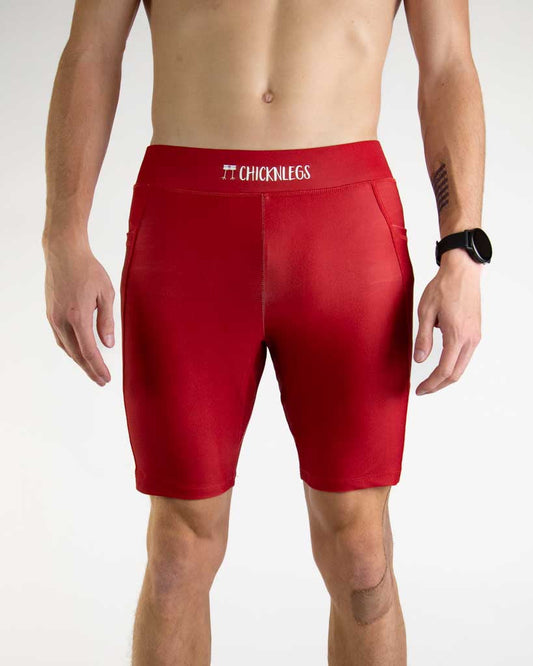Men's Cardinal Red 8" Half Tights