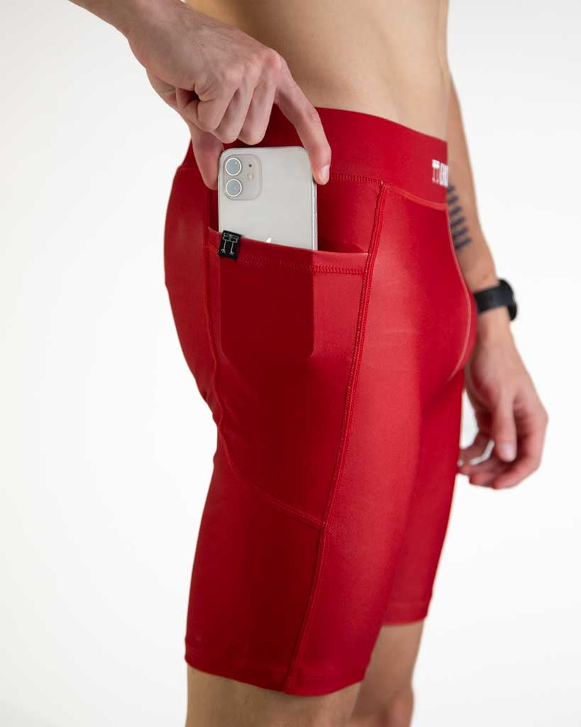 Men's Cardinal Red 8" Half Tights