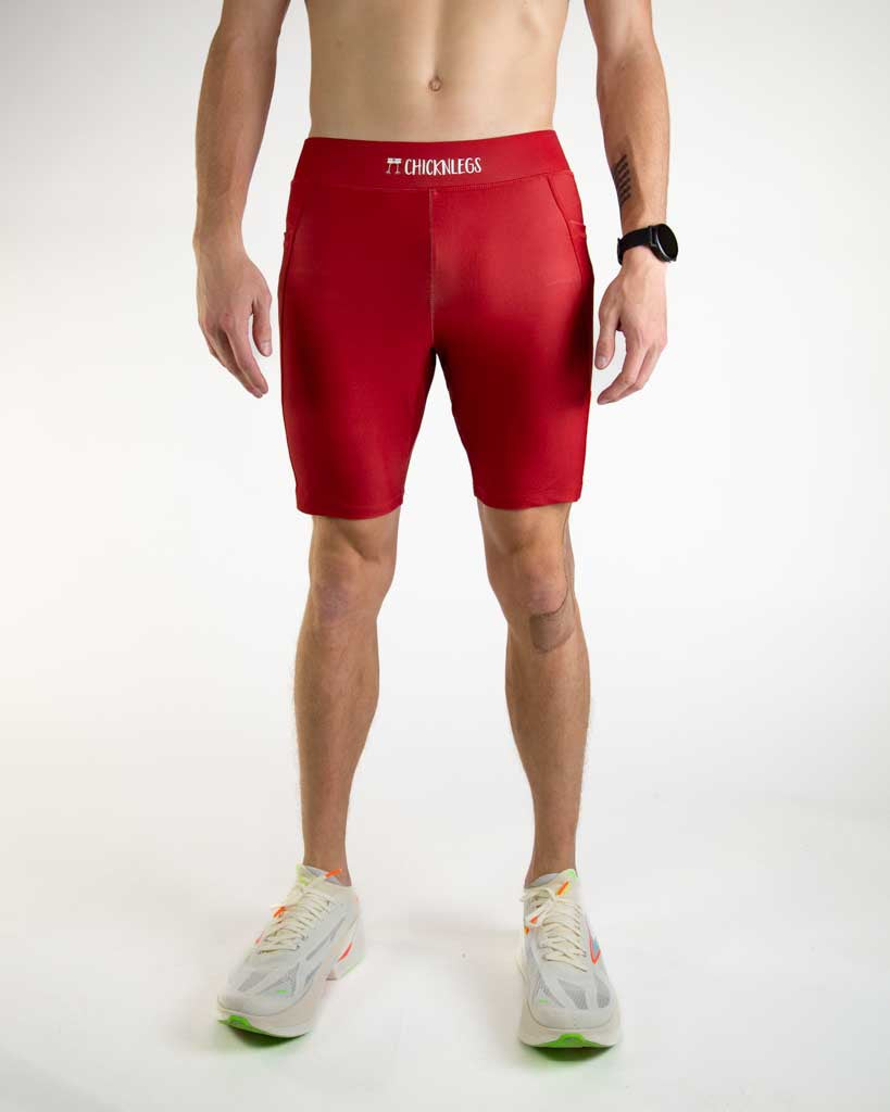 Men's Cardinal Red 8" Half Tights