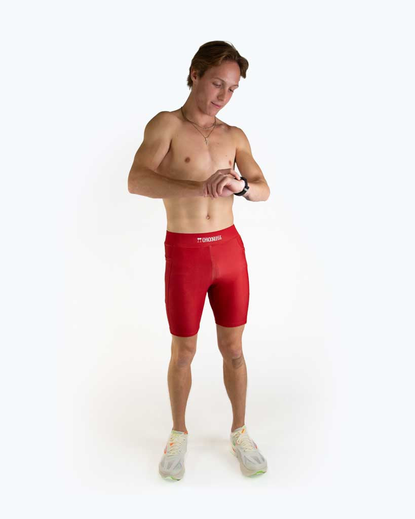 Men's Cardinal Red 8" Half Tights