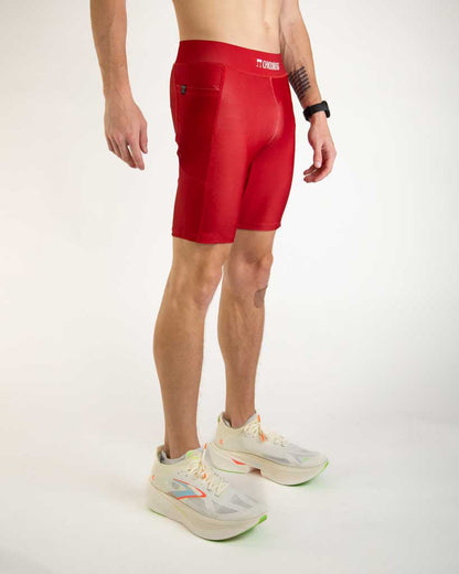 Men's Cardinal Red 8" Half Tights