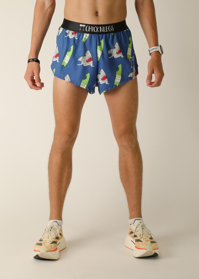 Men's Blue Sharks 2" Split Shorts
