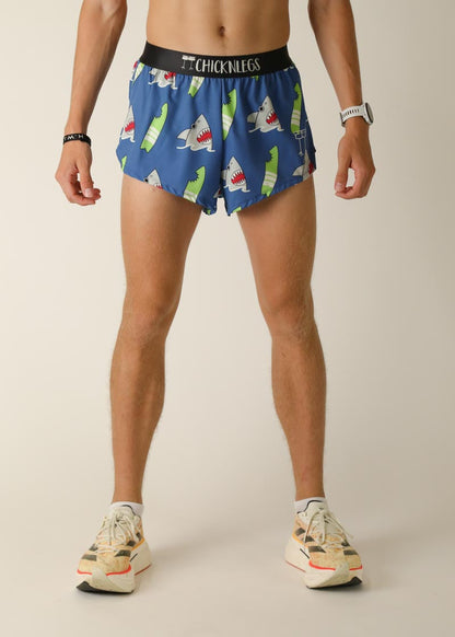 Men's Blue Sharks 2" Split Shorts