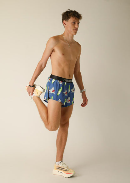 Men's Blue Sharks 2" Split Shorts