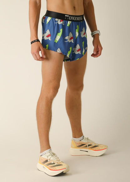 Men's Blue Sharks 2" Split Shorts