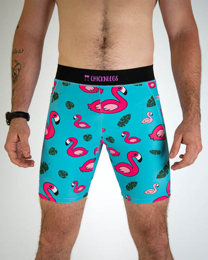 Men's Blue Flamingo 8" Half Tights