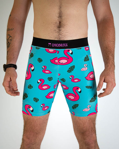 Men's Blue Flamingo 8" Half Tights
