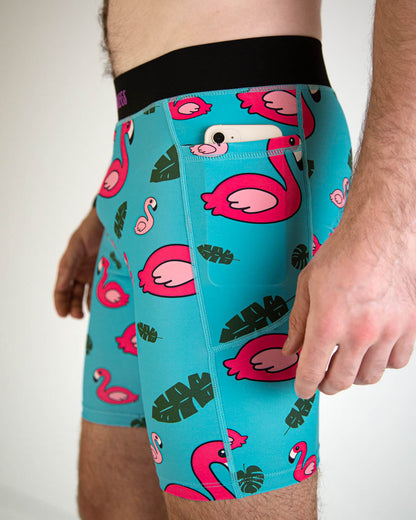 Men's Blue Flamingo 8" Half Tights