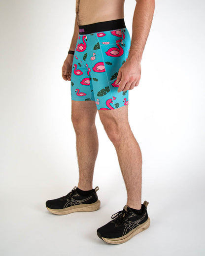 Men's Blue Flamingo 8" Half Tights