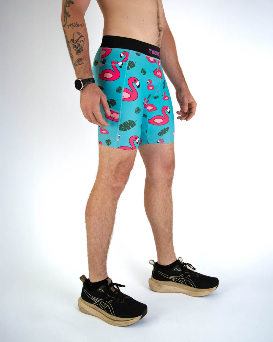 Men's Blue Flamingo 8" Half Tights