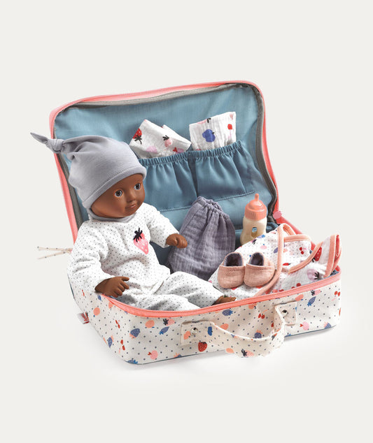 Djeco Baby Doll Suitcase Cerise