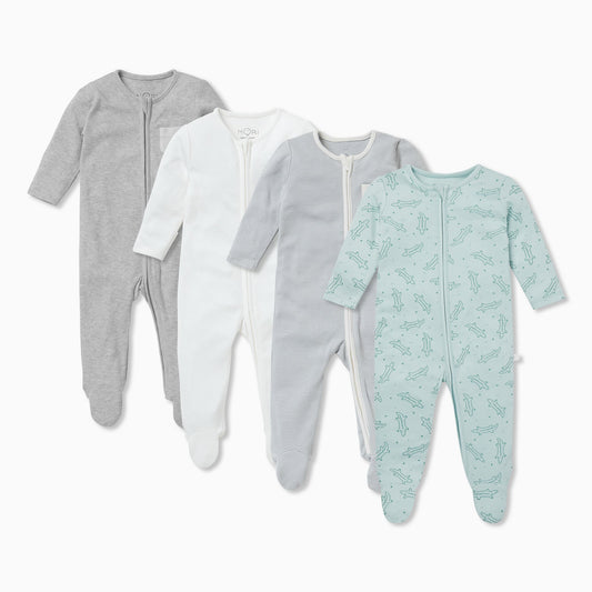 Crocodile Clever Zip Sleepsuit 4 Pack