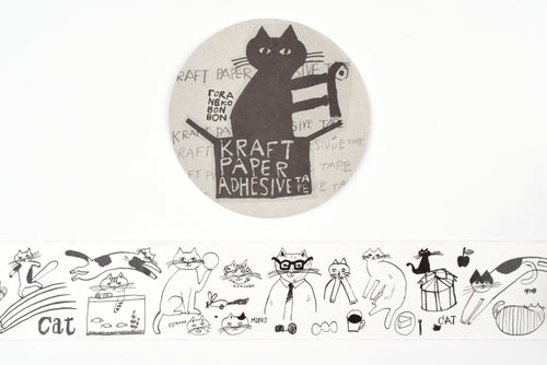 Classiky - Toraneko Bonbon Kraft Paper Adhesive Tape - Cat