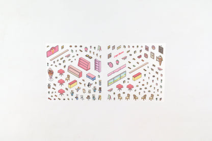 BGM Deco 2.5D Sticker - Diorama - Crepe Shop