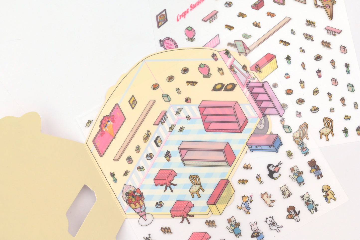 BGM Deco 2.5D Sticker - Diorama - Crepe Shop