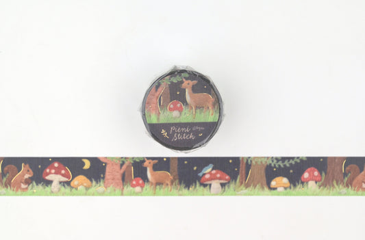 BGM Washi Tape - Foil Stamping - Pieni Stitch - Small Forest