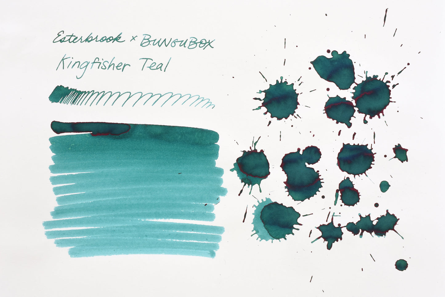 Esterbrook x BUNGUBOX Ink - Kachofugetsu Collection - Kingfisher Teal - 30mL Bottle - Limited Edition