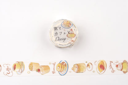 BGM Washi Tape - Foil Stamping - Travel, Cafe, and Diary - Honey