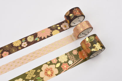BGM Washi Tape Set - Foil Stamping - The Colors of Kimono - Set of 3