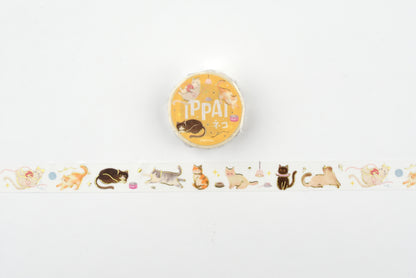 BGM Washi Tape - Foil Stamping - IPPAI - Full of Cats