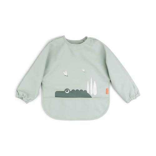 Done By Deer Sleeved Pocket Bib - Croco Green