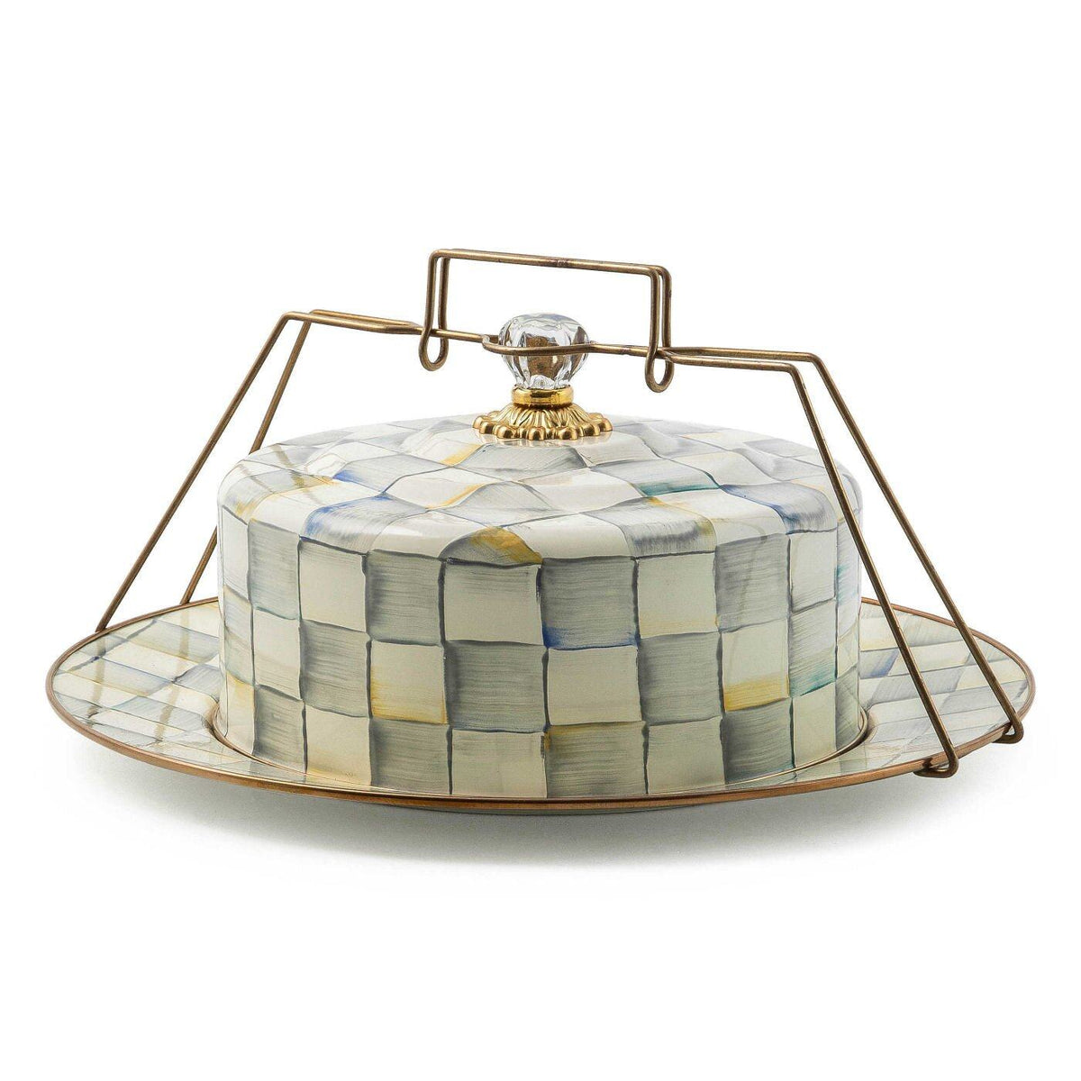 Sterling Check Cake Carrier by MacKenzie-Childs