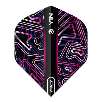 RED DRAGON - Pink and Black Yin Yang Dart Flights - Standard Shape