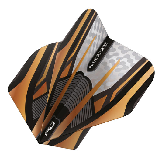 RED DRAGON - White and Copper Hardcore Premium Dart Flights - Standard Shape