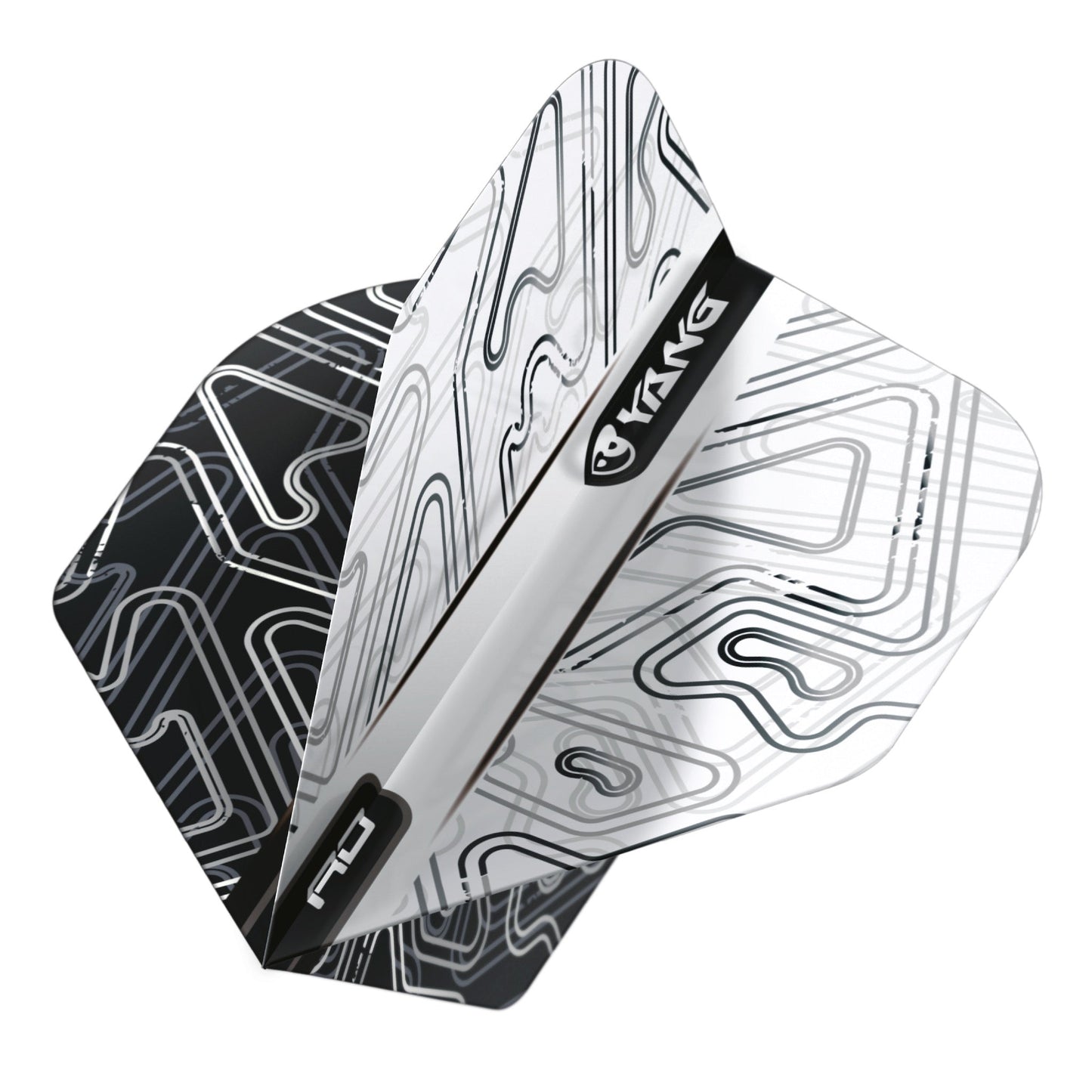 RED DRAGON - Black and White Yin Yang Dart Flights - Standard Shape