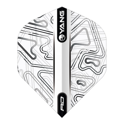 RED DRAGON - Black and White Yin Yang Dart Flights - Standard Shape