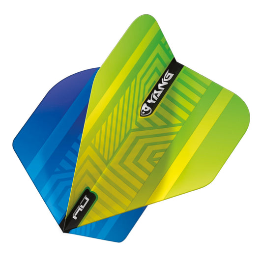 RED DRAGON - Blue and Green Yin Yang Dart Flights - Standard Shape