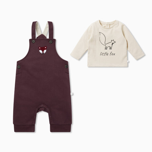 Fox Dungarees & Long Sleeve T-Shirt Outfit