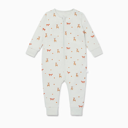 Fox Print Zip-Up Sleepsuit