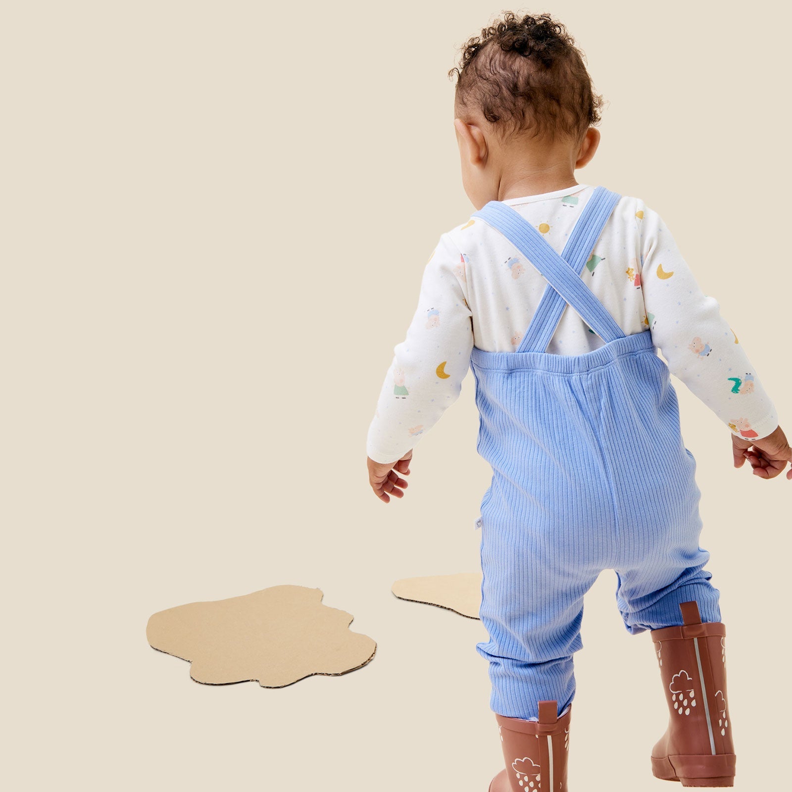 George Pig Ribbed Dungarees & bodysuit Outfit