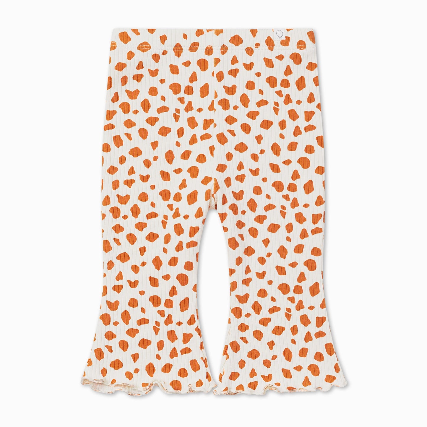Giraffe Spot Ribbed Flared Trousers