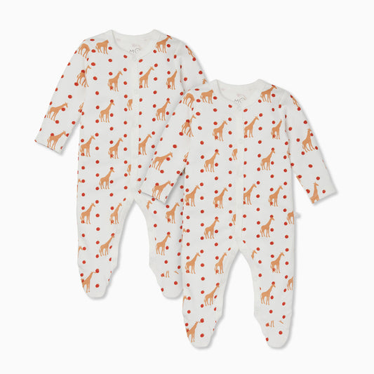 Giraffe Front Opening Sleepsuit Twin Set