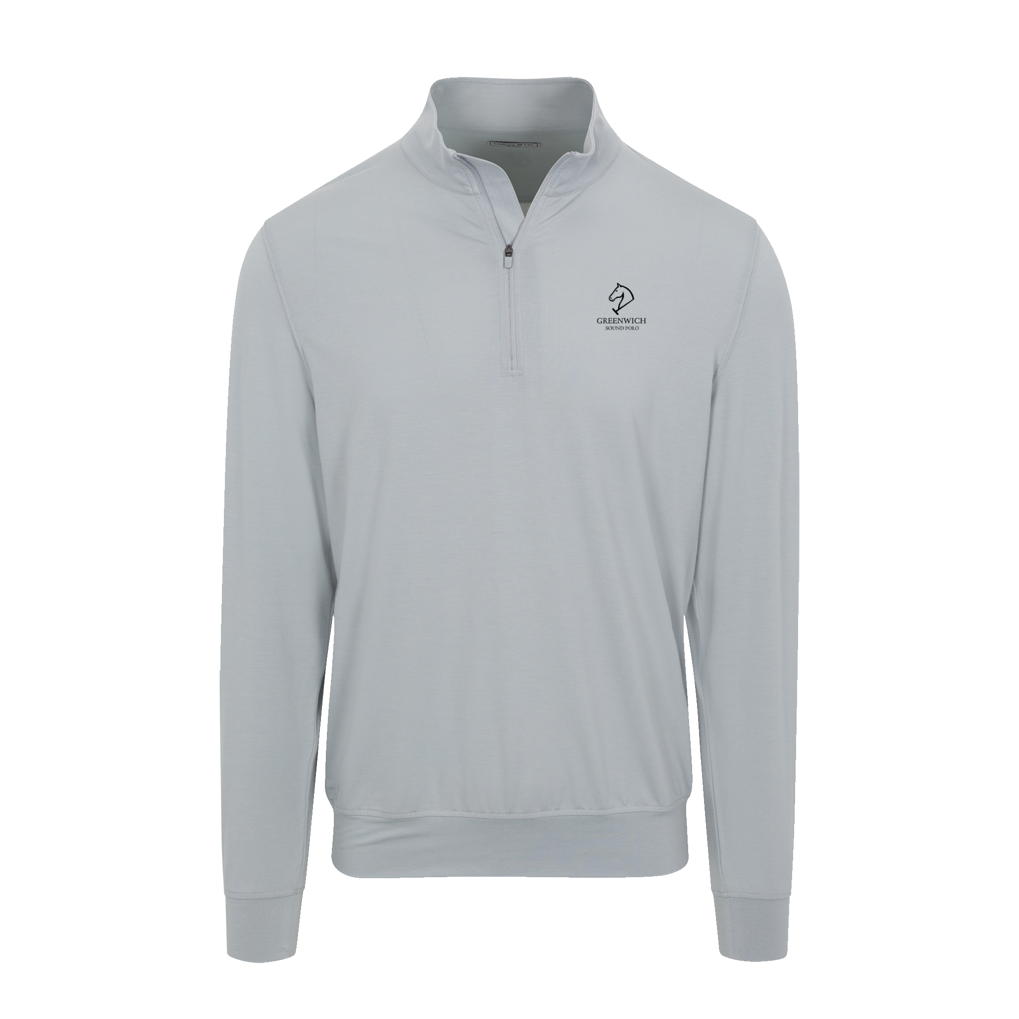 Greenwich Sound Polo Velocity Performance Quarter Zip Light Grey