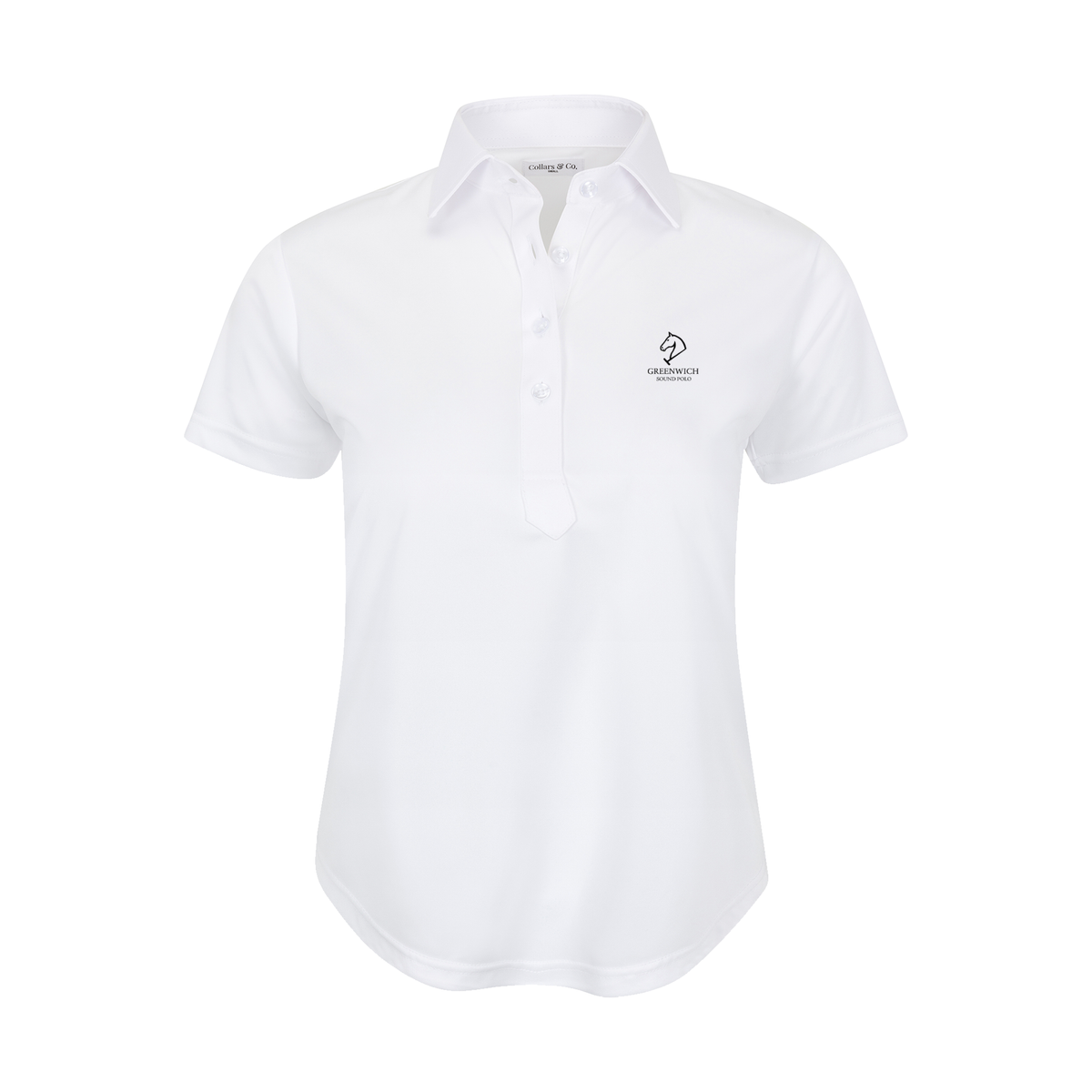 Greenwich Sound Polo Women's Cap Sleeve Semi Spread Polo White