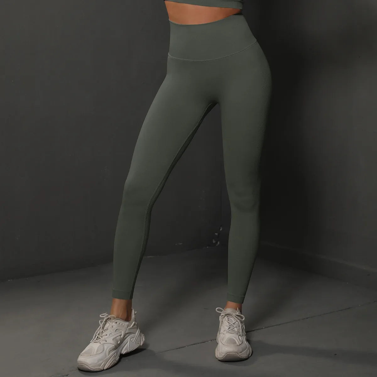 Cross-border Seamless Solid High Waist Tight Full Length Spandex/Nylon Yoga Pants Honey Peach Ass Training Sports Running