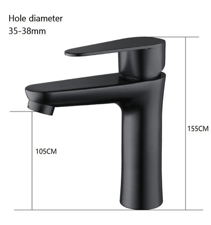 Bathroom Basin Faucet Cold & Hot Water Mixer Sink Tap Black Single Handle High Quality Kitchen Bathroom Accessory
