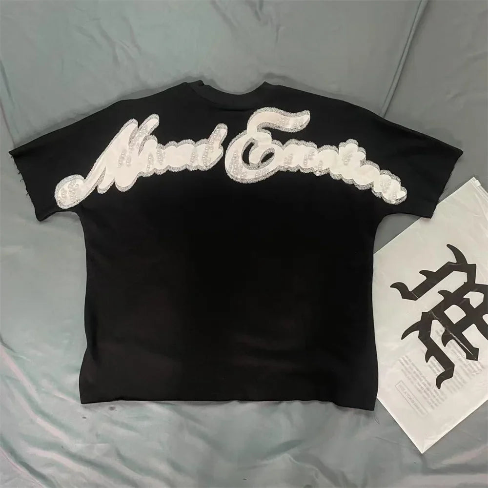 American Fashion Brand MIXED EMOTION Cotton Short Sleeved T-shirt Short Top