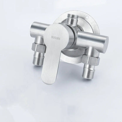 304 Stainless Steel Shower Faucet Mixer Valve Double Type Bathroom Shower Hot Cold Water Tap G1/2’ Bathtub Faucet