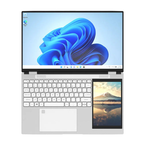 2026 New Game Personal and Home Laptops 15 Inch + 7 Inch Intel N95 RGB Backlit Keyboard Dual Screen Touch Office Business Laptop