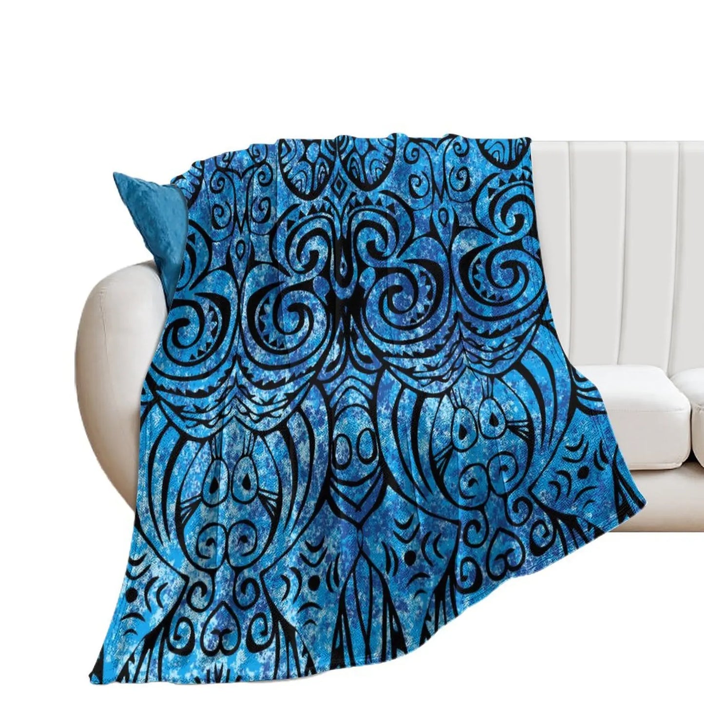 1MOQ Custom Print Sublimation Blankets Fiji Samoa Polynesian Tribal Winter Fleece Blanket Micro Plush Family Blanket for Kids