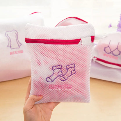 Clothes Wash Kit Washing Bra Socks Underwear Mesh Zippered Lingerie Laundry Bag Washing Machine Dirty Laundry Bags