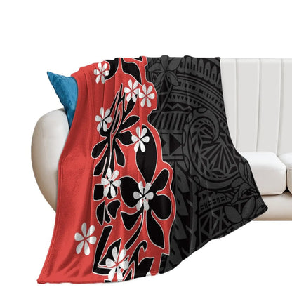 1MOQ Custom Print Sublimation Blankets Fiji Samoa Polynesian Tribal Winter Fleece Blanket Micro Plush Family Blanket for Kids